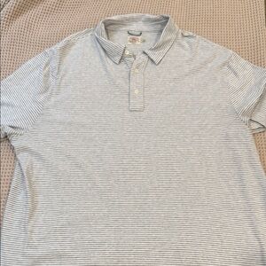 Faherty Men's Striped Polo Shirt - Gray XXL